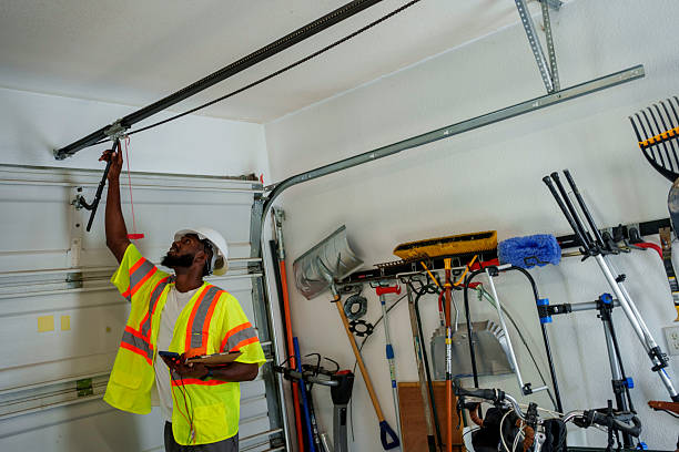 Professional Garage Door Panel Replacement technician working in New Ulm, MN